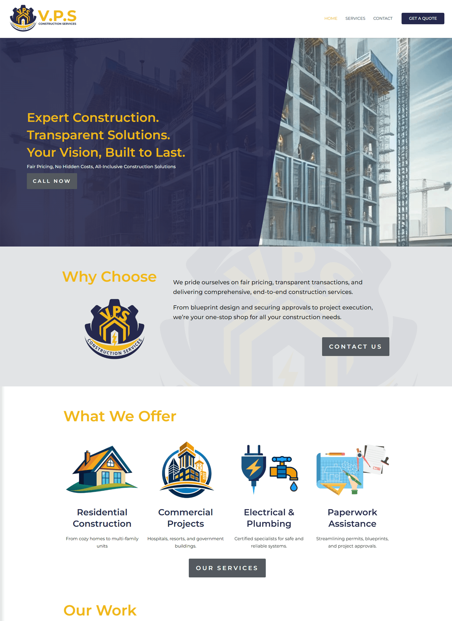 Class S Web Solutions Portfolio - VPS Constructions